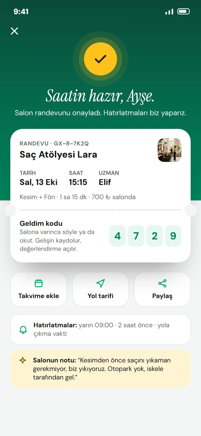 Bilet ve Geldim kodu: Gelişi doğrular, yorumu açar